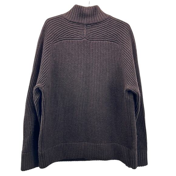 Banana Republic Nino Mock Neck Sweater Brown Wool XL Fisherman - Picture 3 of 9